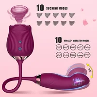 3 IN 1 Klitoris Stimulator G-punkt Rose-Dildo Vibrierende Weibliche Masturbator 3