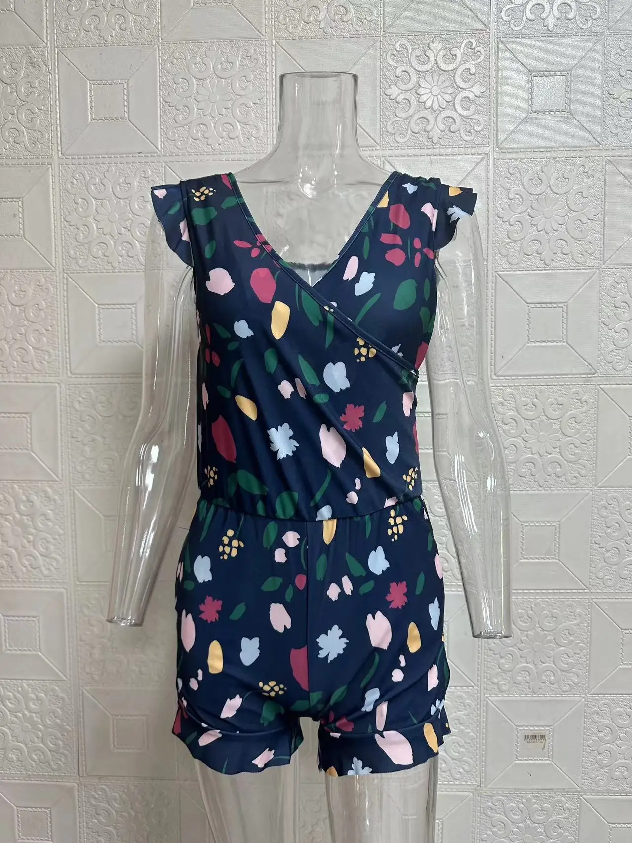 Women Summer Floral One Piece Swimsuit