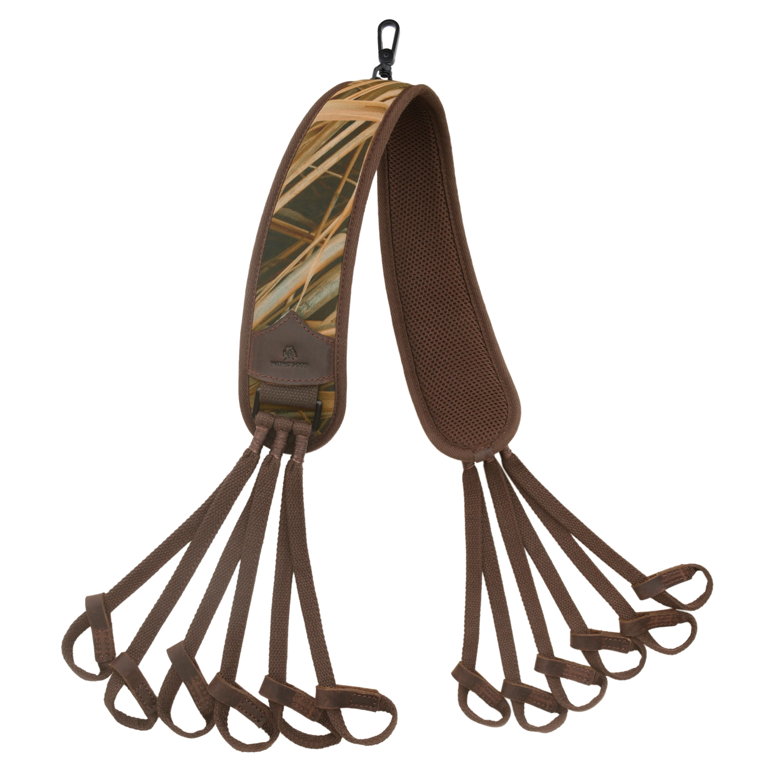 Sac transport camouflage gibier d'eau WAYNE'S DOG - Bandoulière 12 attaches pour canards oies leurres