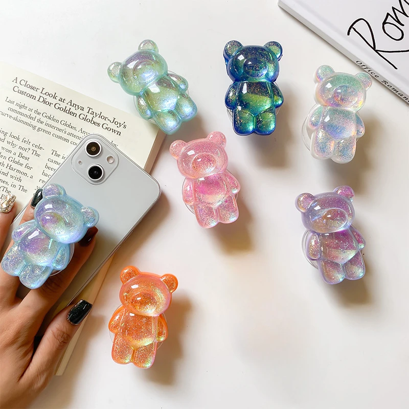 Korea Glitter Bear Phone Holder & Foldable Stand