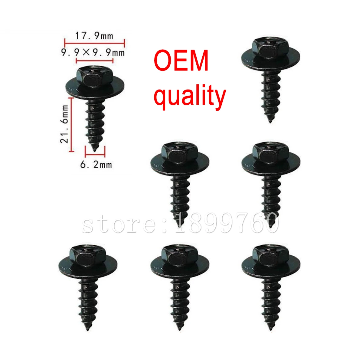 50xBUMPERTRUNKFENDER22mmLongSelfTappingScrewforTOYOTA