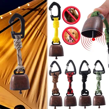 1pc Bear Bell Outdoor Metal Bell Pendant Keychain Camping Bear Protection Bell Accessory with Mute Function Hiking Loud Cowbell
