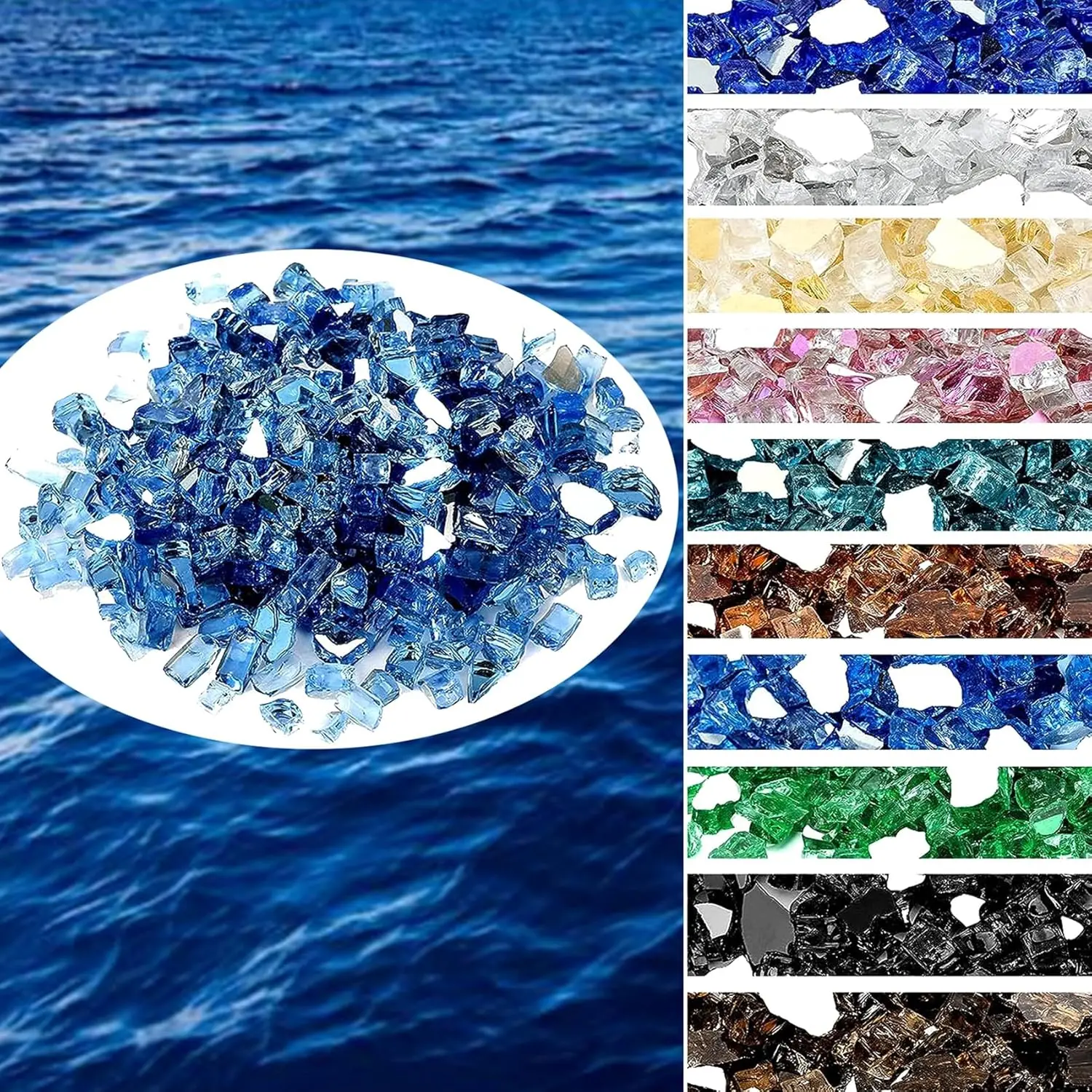 1/4 Inch Reflective Fire Glass Rocks 3