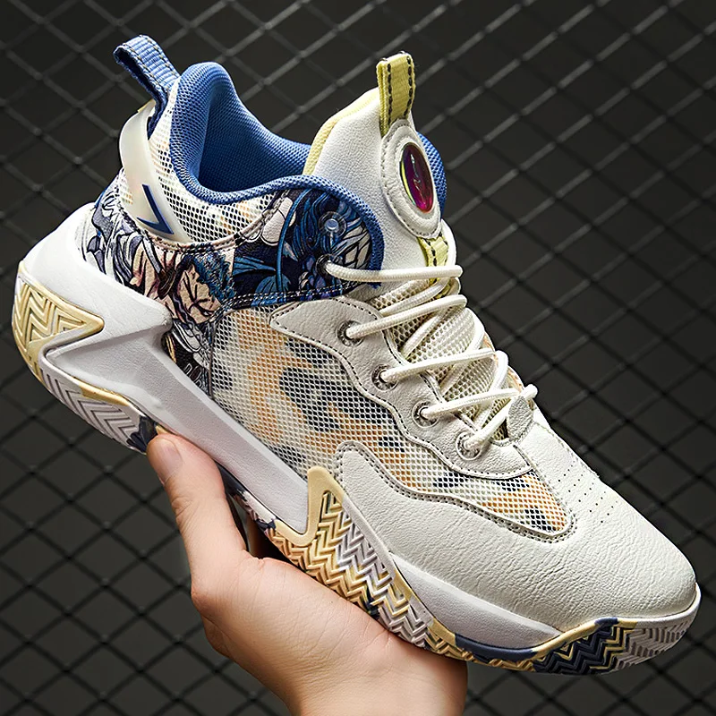 

New Men Sneakers Professional Shoes Basketball Sneakers Anti-skid High-top Lace Up Couples Mens Boys Breathable Basketball Boots
