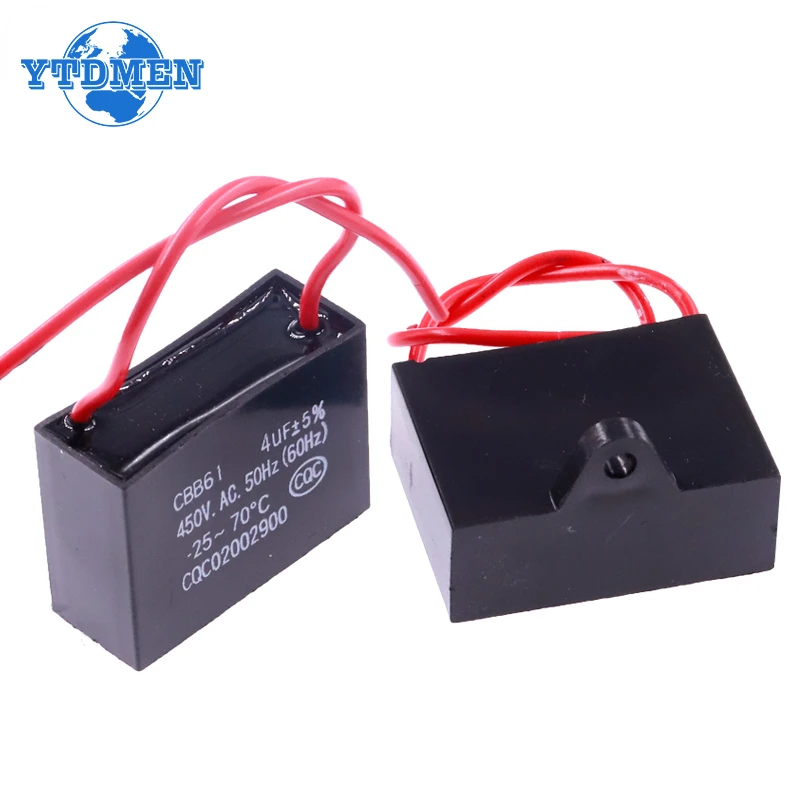 Fan Capacitor CBB61 450vac 450V Fan Starting Capacitor 1UF/1.2UF/1.5UF/2UF/2.5UF/3UF/4UF/5UF/6UF/10UF