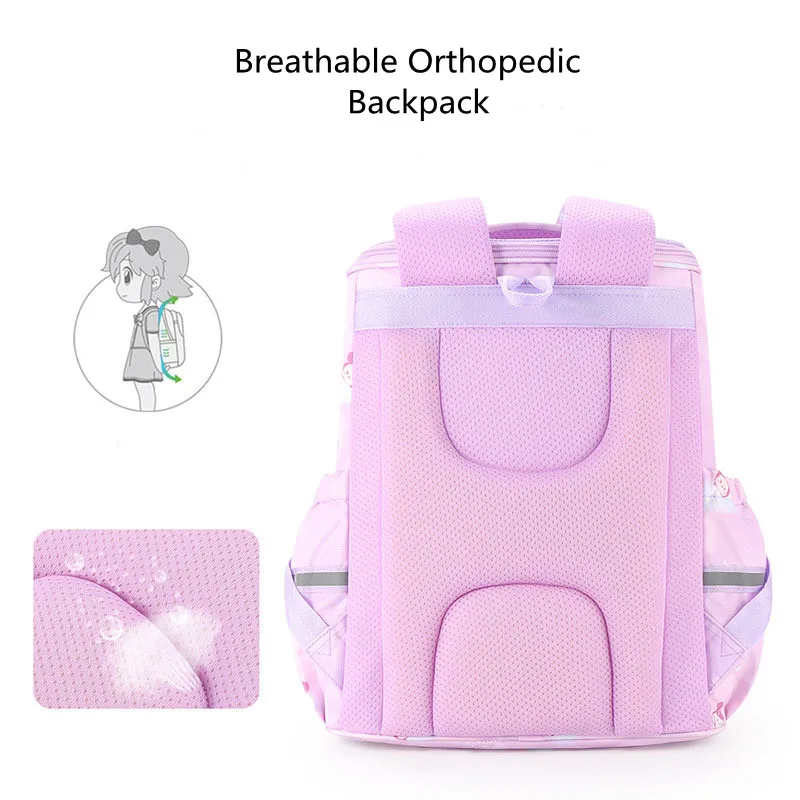 2023 Disney New School Bags For Girls Grade 1-3 Tsum Primary Student Shoulder Orthopedic Backpack Large Capacity Gifts Mochila