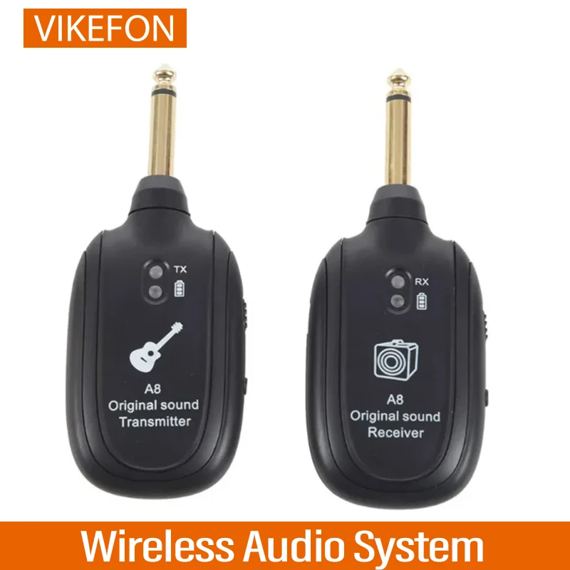 A8 Guitar Wireless System Transmitter Receiver Built-in Rechargeable Wireless guitar transmitter