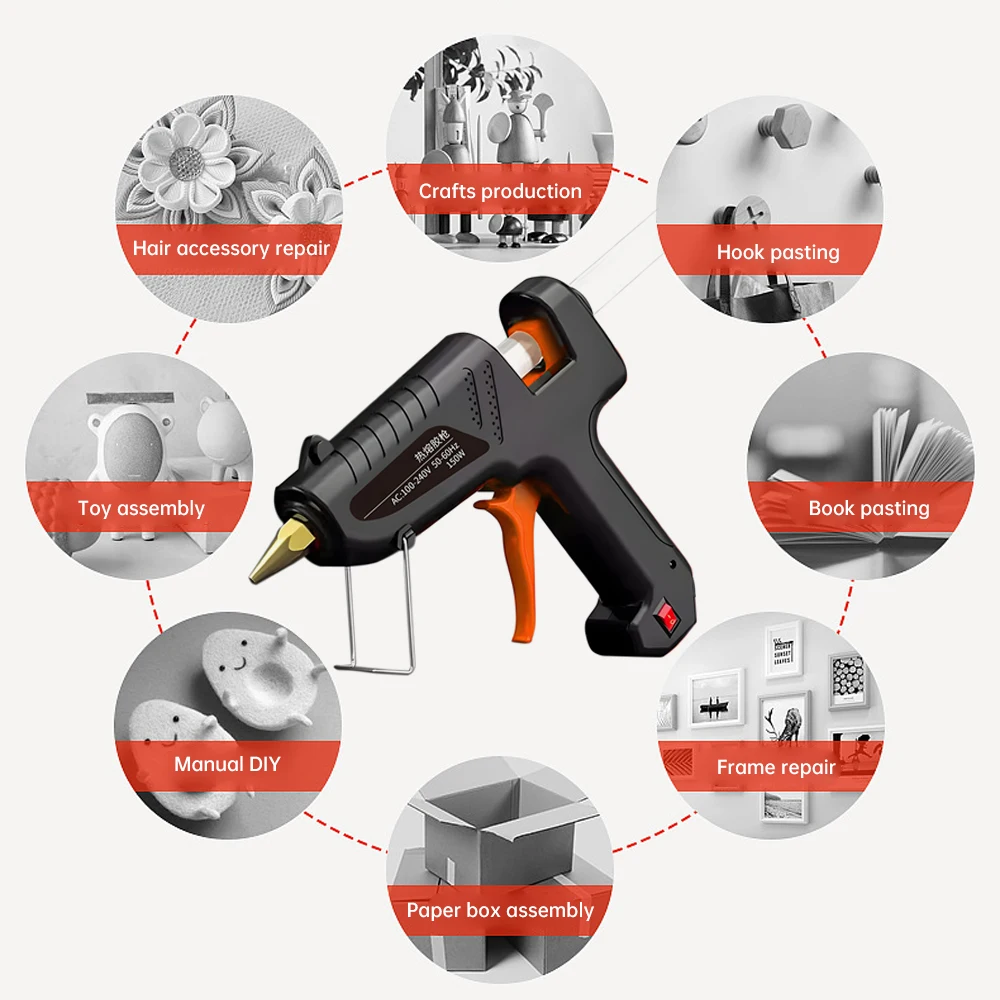 150W Hot Melt Glue Gun 11mm Glue Sticks Industrial Guns Heat Temperature Thermo Electric Repair Tool DIY Electrothermal Glue Gun 6