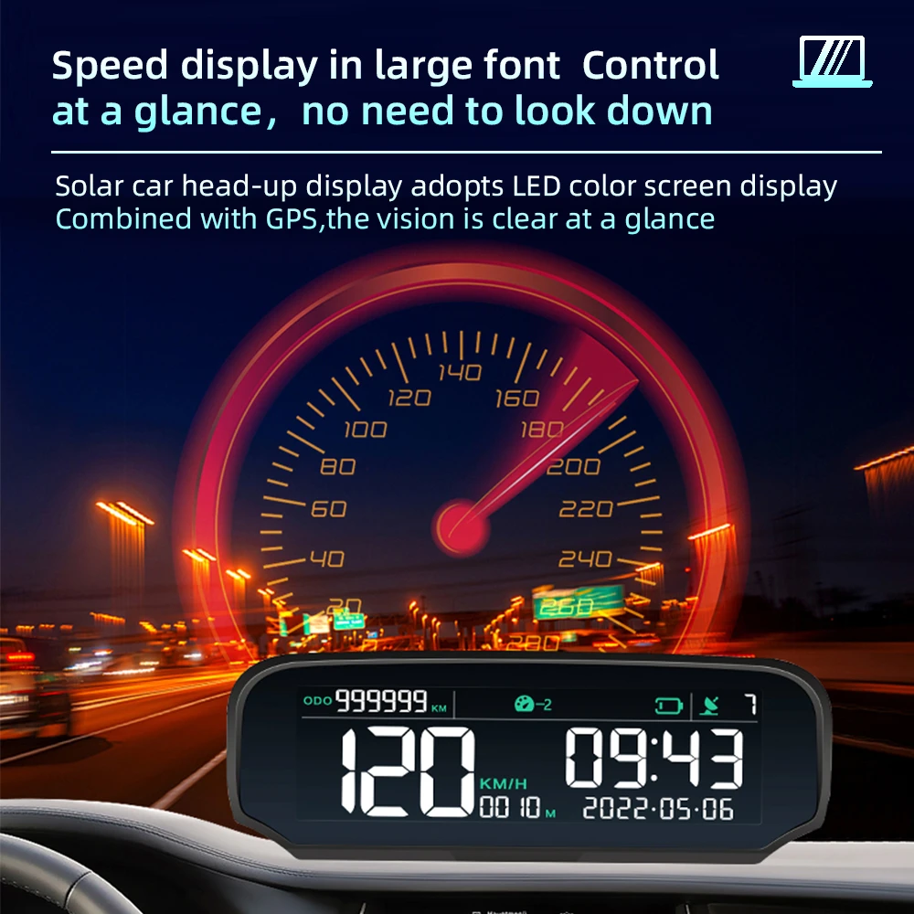 M2 Speedometer, GPS Smart Digitale HUD, USB Interface Plug and Play, Geschikt voor alle voertuigen