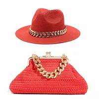 Two Piece Set Hat For Women Sunshade Sun Hat Large Chain Bag And Hat Unisex Beach Travel Straw Hat Fedoras Summer Sun Hat 2022 2