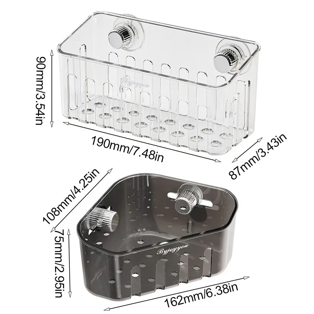 Rotating Sink Drain Racks Multi functional Wall Mounted Bathroom Suction Cup Corner Shelf Convenient Storage Basket