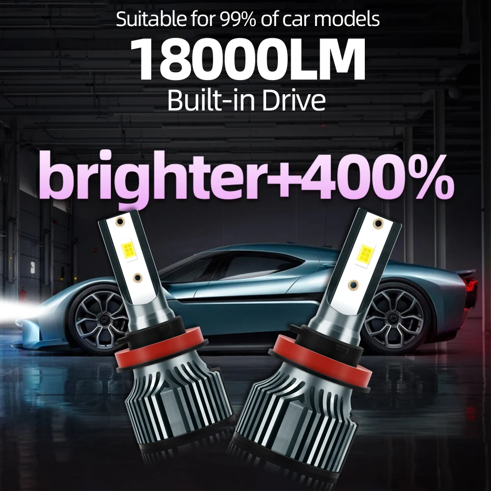 

H4 H11 LED Headlight 120W 18000LM Car Light Bulbs 9006 HB3 9005 HB4 H7 6000K White Canbus Auto Headlamp H1 H13 Fog Light Bulbs