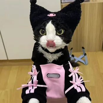 Sanrio Kuromi Pet Clothes Autumn Winter Cats Soft Sweatshirt Coats Cute Cartoon Cats Warm Clothes for Small Medium Large Pet
