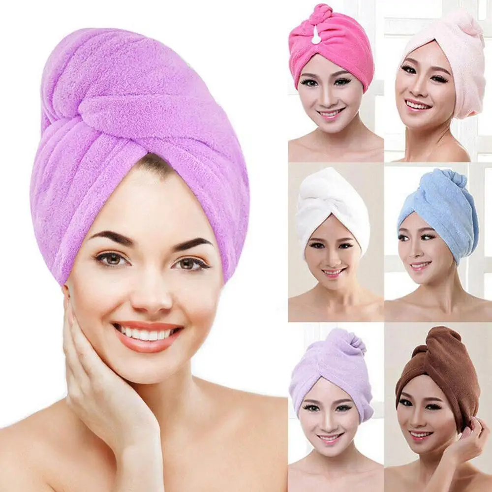 

Sdattor 1PC Microfiber Hair Fast Drying Dryer Towel Bath Wrap Hat Quick Cap Turban Dry Quick Drying Lady Household Bath Tool