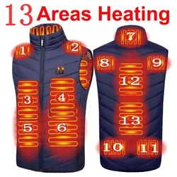 USB Heated Vest for Men and Women - Electric Heated Bodywarmer with Adjustable Temperature (13 Areas Blue)