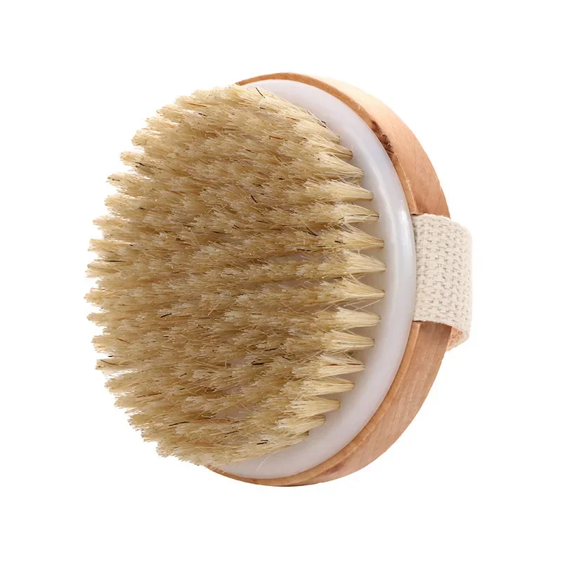 Natural Bristle Brush Soft Wet Dry Skin Body SPA Brush Bath Massager Home Dry Wet Back Shower Brushes Exfoliating Bathing Brush