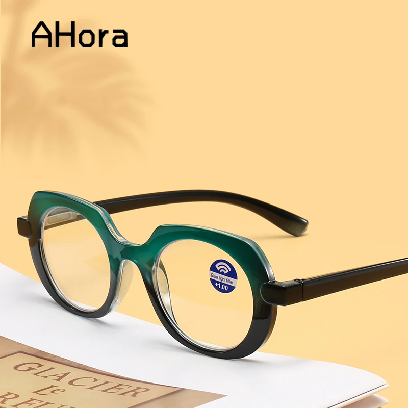 

Очки для чтения унисекс Ahora, очки для дальнозоркости с овальной оправой, 0 + 4,0