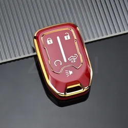 Premium Car Key Case Smart Shell Fob Cover Holder, 5/6 Button Design (5button red)