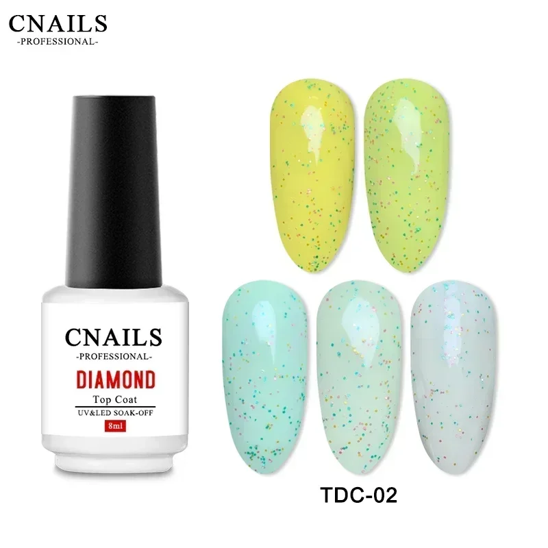 CNails Nail Polish Top Coat Glue 8ml UV LED No Wipe Top Coat Glitter Nail Art Accessories Gel Varnish Soak Off Matte Topcoat 6