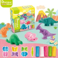 Yeahbo Playdough Sets for Kids, Modelling Clay, Air Dry Clay with 6 Dinosaur Mold, Polymer Clay Set, Play Dough Dinosaur Toys 2