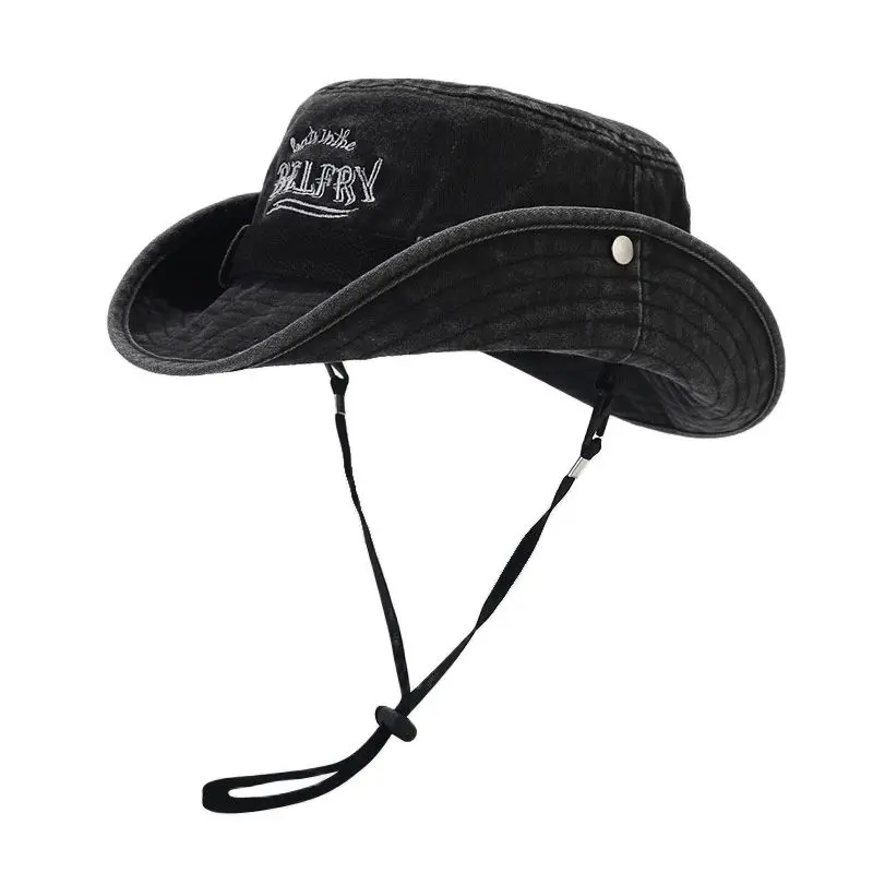 

Cotton Letter Embroidery Bucket Hat Fisherman Hat Outdoor Travel Sun Cap for Men and Women 190