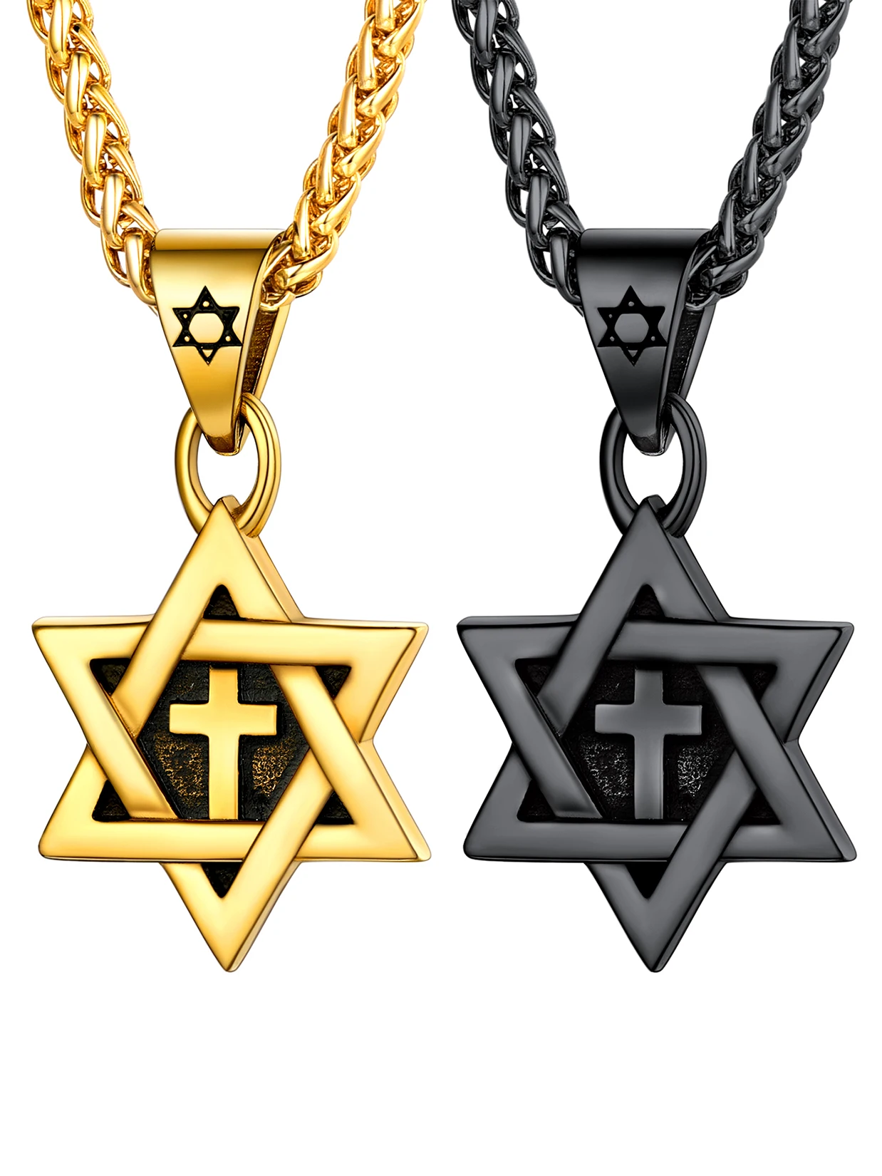 black star of david pendant