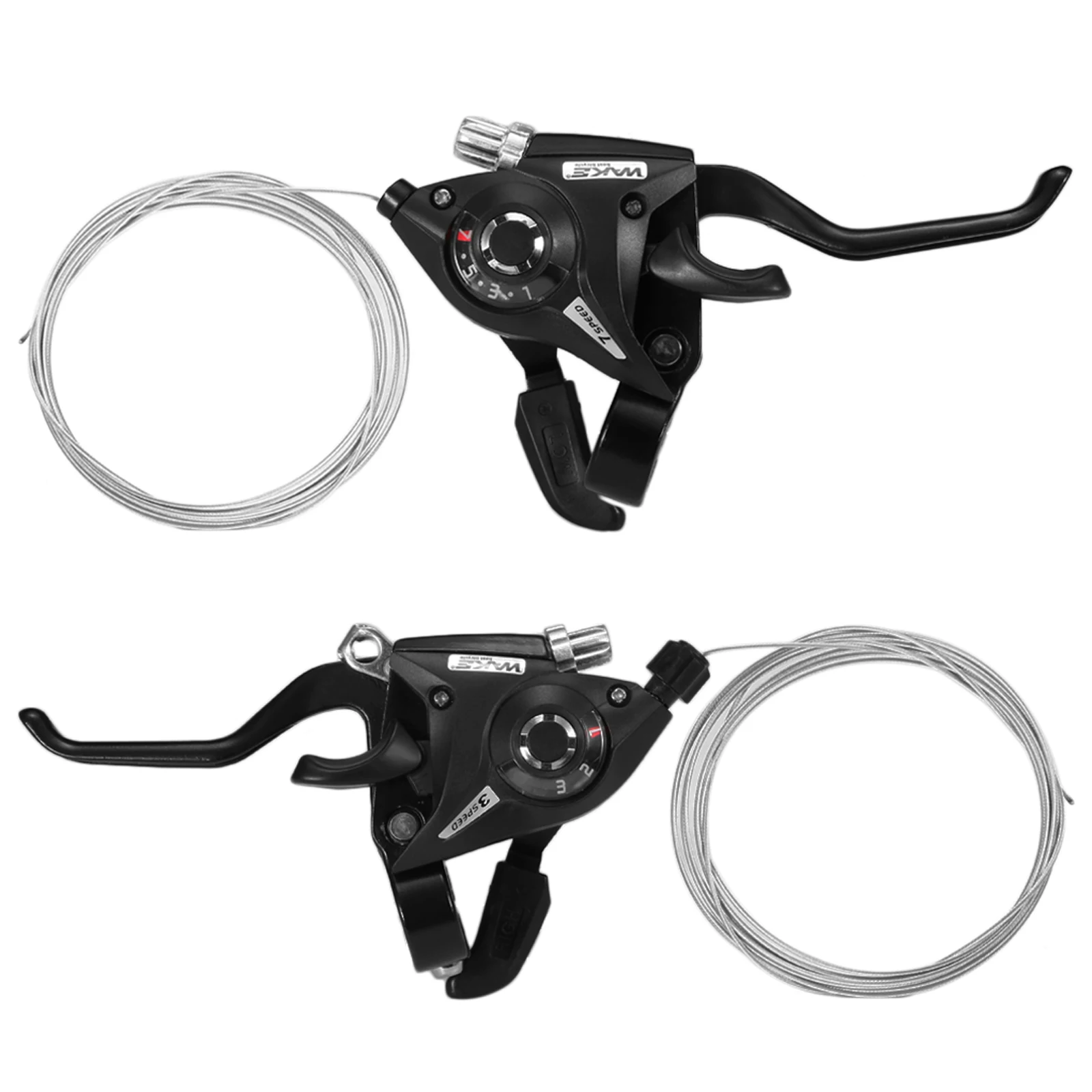 2pcs 스피드 시프터 브레이크 시프터(케이블 포함) 21단 산악 자전거 시프터 세트 자전거 브레이크 레버 사이클 핸들바