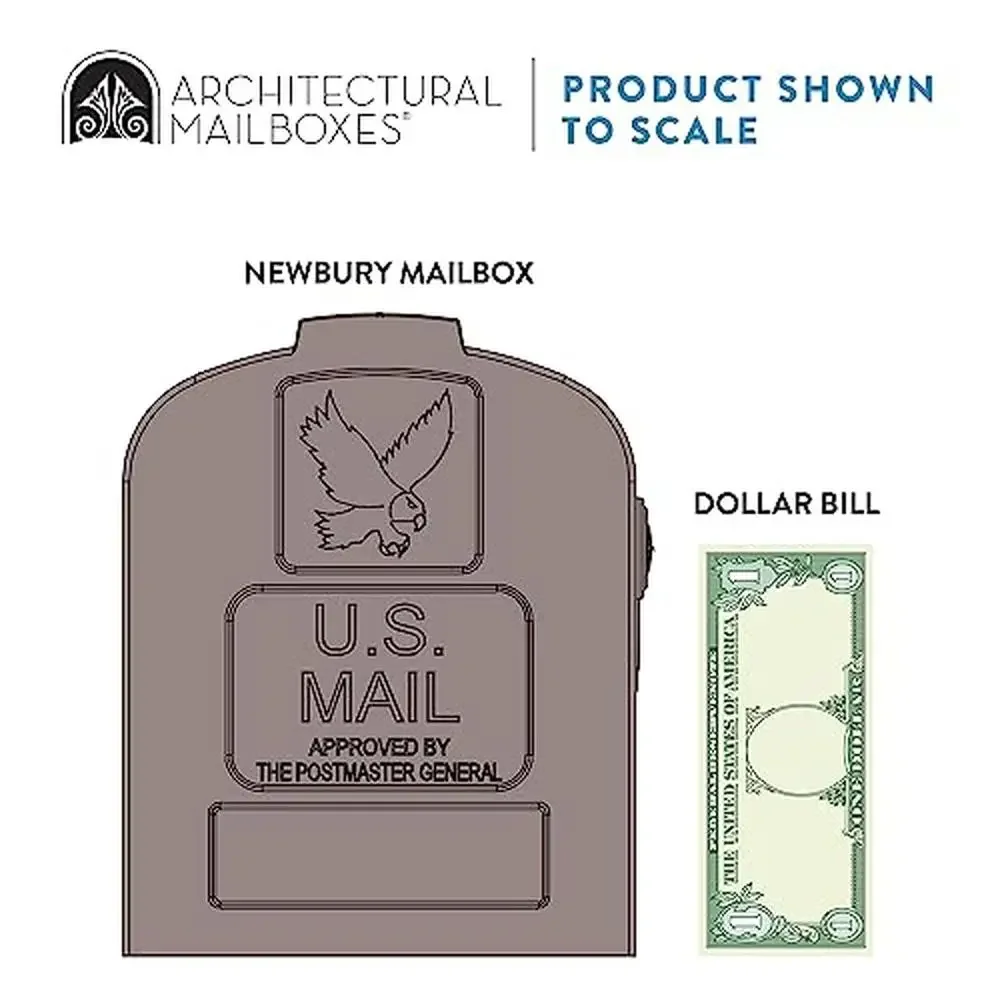 Plastic Mailbox Post Kit Medium Capacity Mocha USA-Made Easy Install