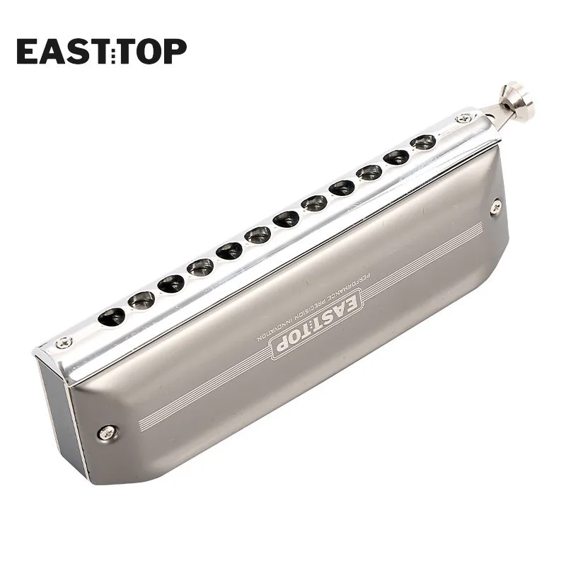 EASTTOP EMP-12 크로매틱 하모니카, C 알루미늄 빗, 크로매틱 마우스 오르간 하모니카, 성인 학생용, 12 홀, 48 톤 키