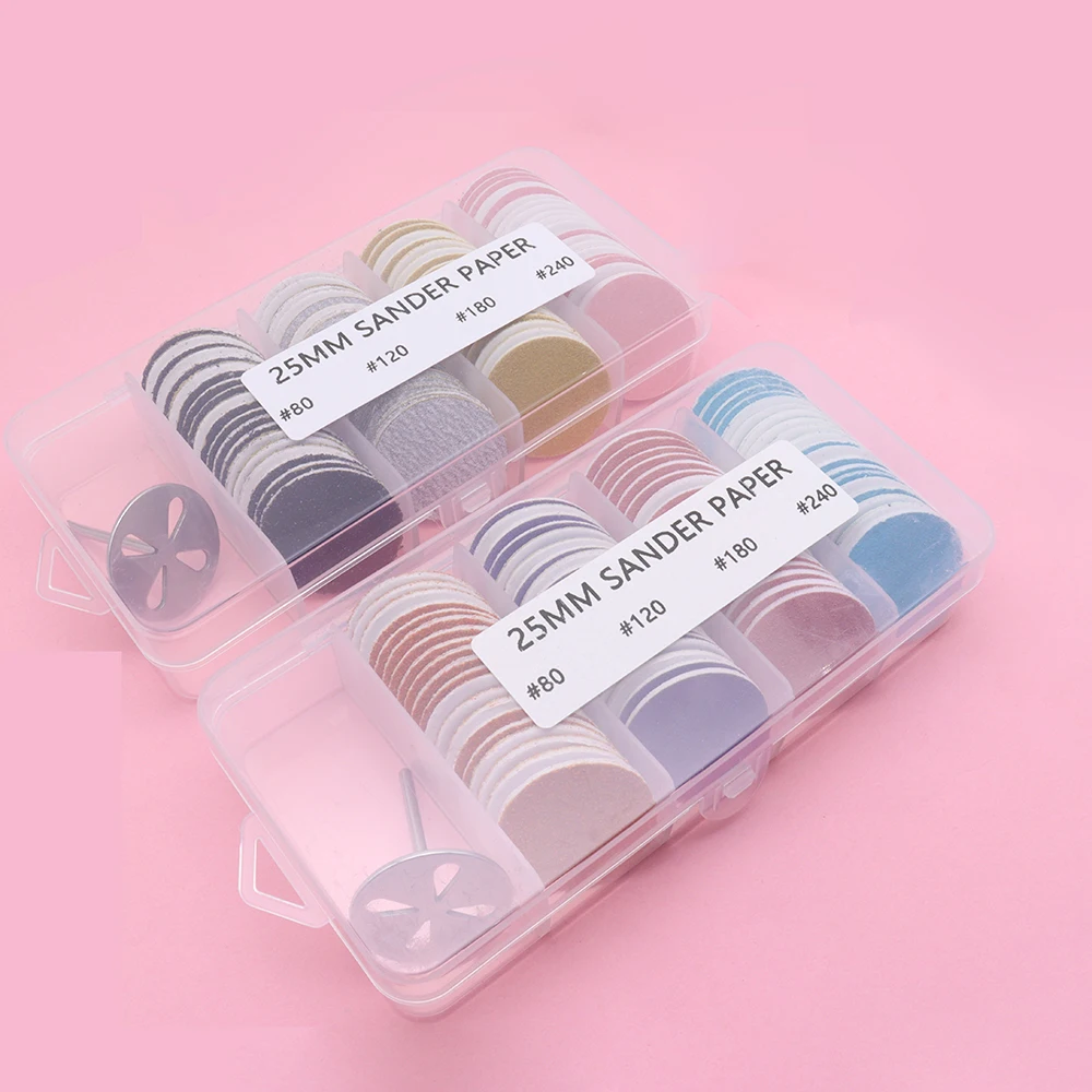 새로운 80개 샌딩 페이퍼 디스크와 금속 네일 드릴 비트 0.98인치 - 샌딩 디스크 네일 드릴 비트 페디큐어 및 매니큐어용 교체품