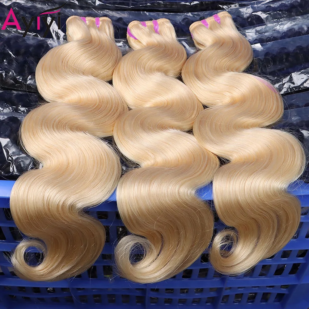 

613 Honey Blonde Body Wave Super Double Drawn Human Hair Bundles 1/3/4Pcs Vietnamese Raw Hair Extension 15A Virgin Unprocessed