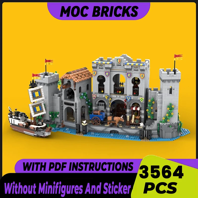 

Street View Model Moc Building Bricks Lion Warrior Castle Port Technology Modular Blocks Gifts Christmas Toys DIY Sets Assembly