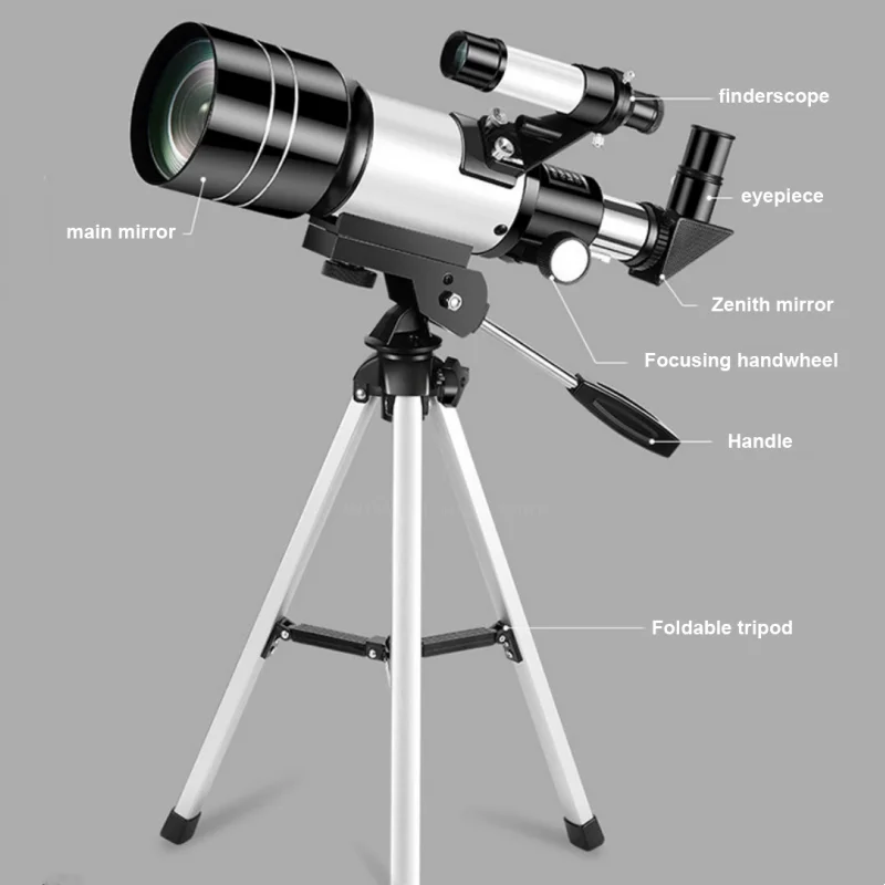 천문 초보자용 전문 여행용 망원경, 천문 굴절 망원경, 70mm 조리개