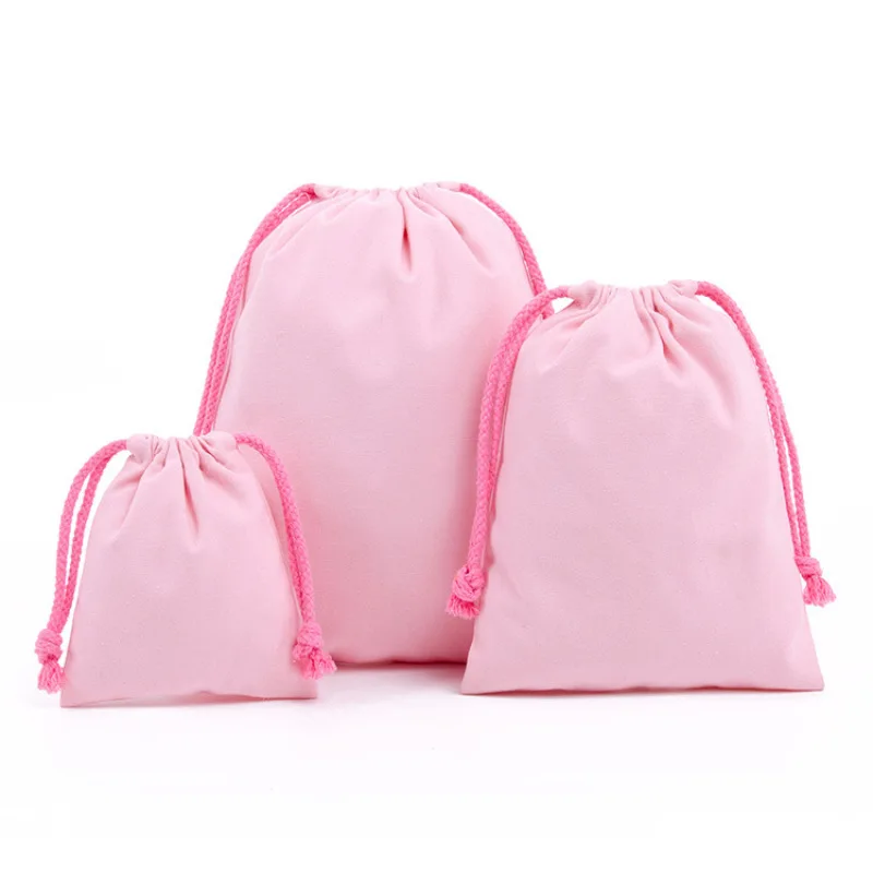 Cotton Drawstring Bags Fabric Storage Bag for Sundries Candy Jewelry Coins Keys Organizer Makeup Cosmetic Drawstring Gift Pocket 6