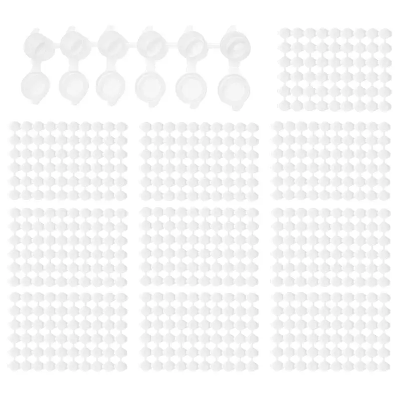 스타일리시-100 스트립 600개 빈 페인트 스트립 페인트 컵 투명 플라스틱 보관 용기 페인팅 공예 용품(3ml/0.1oz)