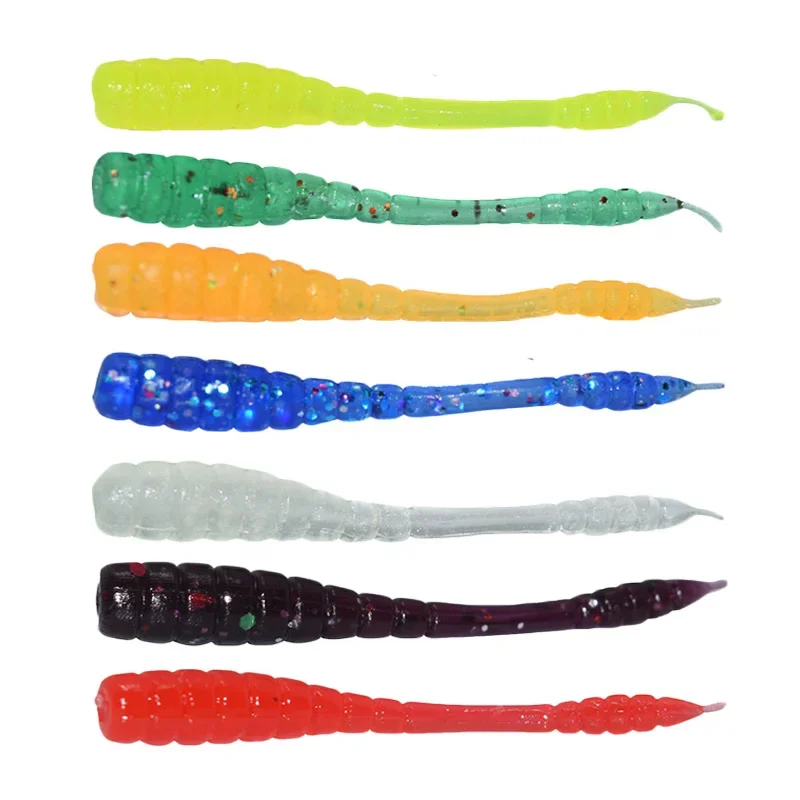 Fishing Lure 50 Pcs Red Worm Soft for Fishing