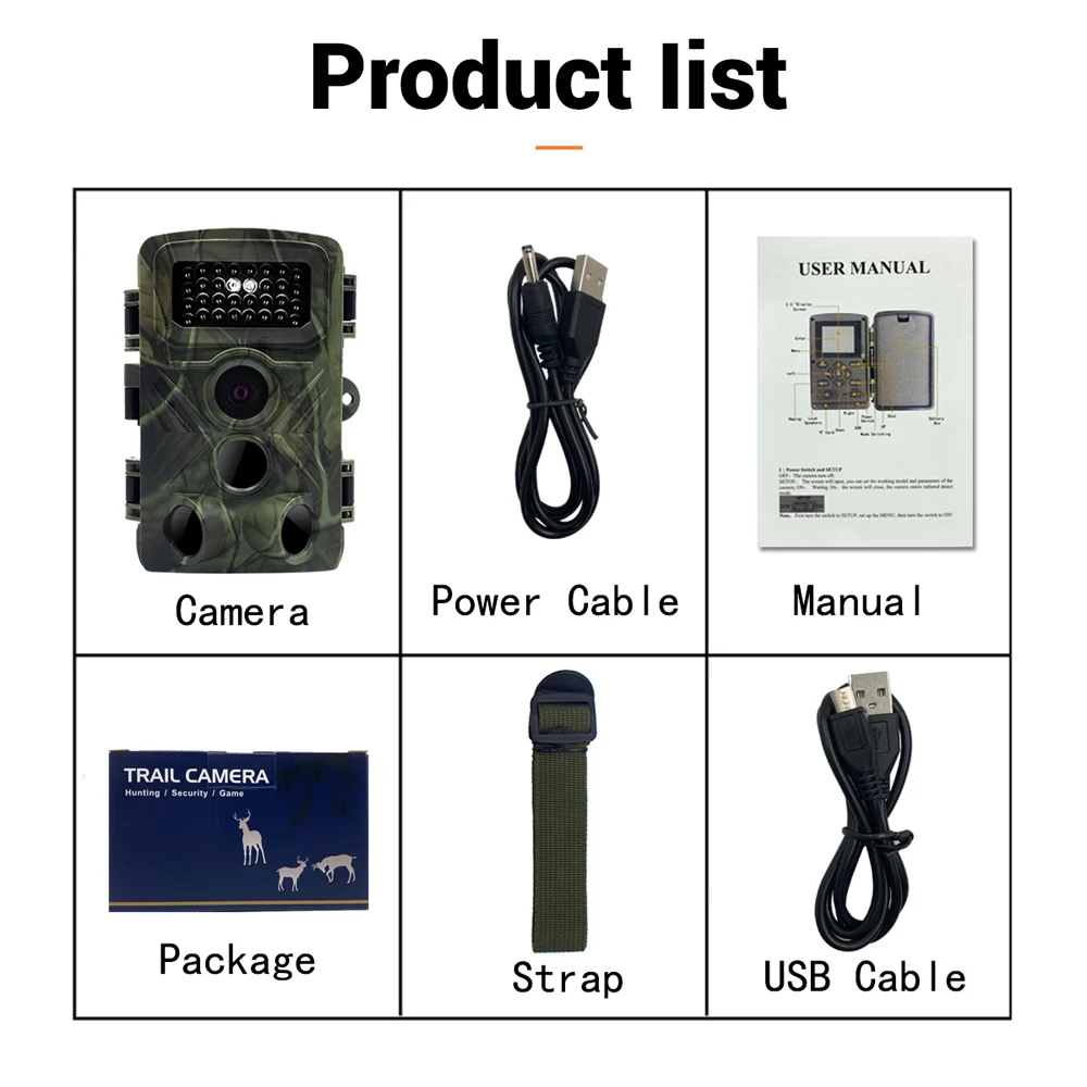 PR3000 32MP 1080P Night Photo Video Taking Trail Camera Multi-function Outdoor Huntings Animal Monitoring Camera IP54 Waterproof