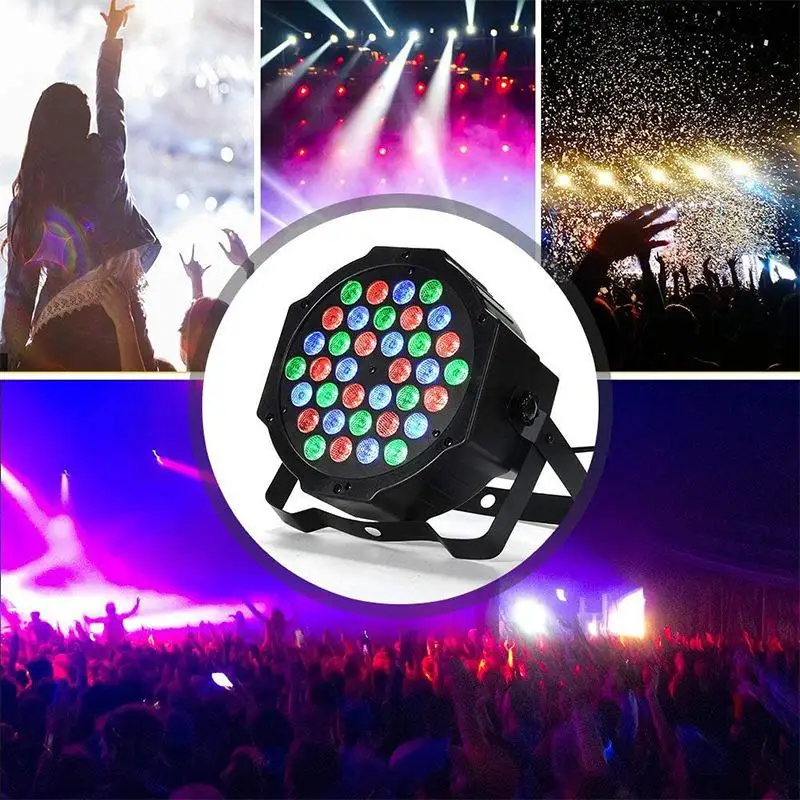 

New 36 LED 512 DMX Stage Flat Par Lighting RGBW Effect DJ Disco Party Holiday Christmas Bar Club Wedding Birthday Show Lights