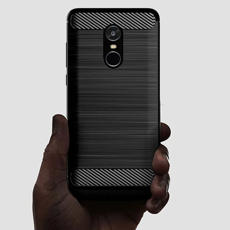 Redmi Note 4 Shockproof Silicone TPU Bumper Carbon Cover Case