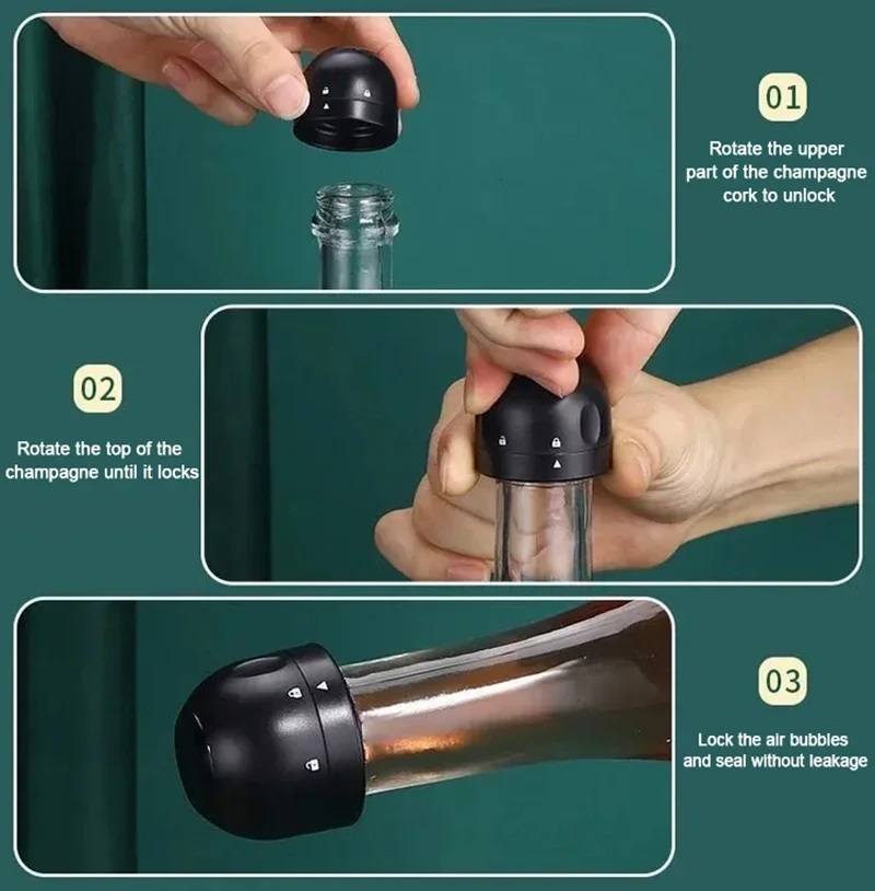 Wine Stopper Wine Stoppers 1/2/4PCS Vacuum Red Wine Bottle Cap Stopper Silicone Sealed Champagne Bottle Stopper Vacuum Retain Freshness Wine Plug Bar Tools