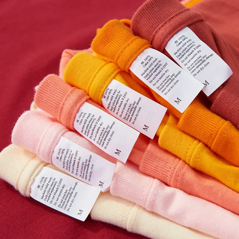 

Cotton Orange T-shirt Short Sleeved Loose Bottomed Shirt