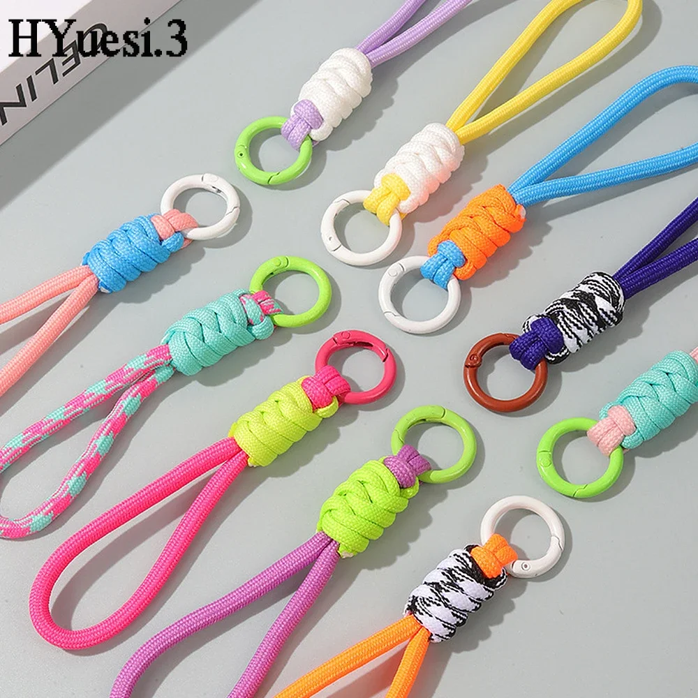 Colorful Braided Lanyard Keychain Unisex Anti-Lost Wrist Strap