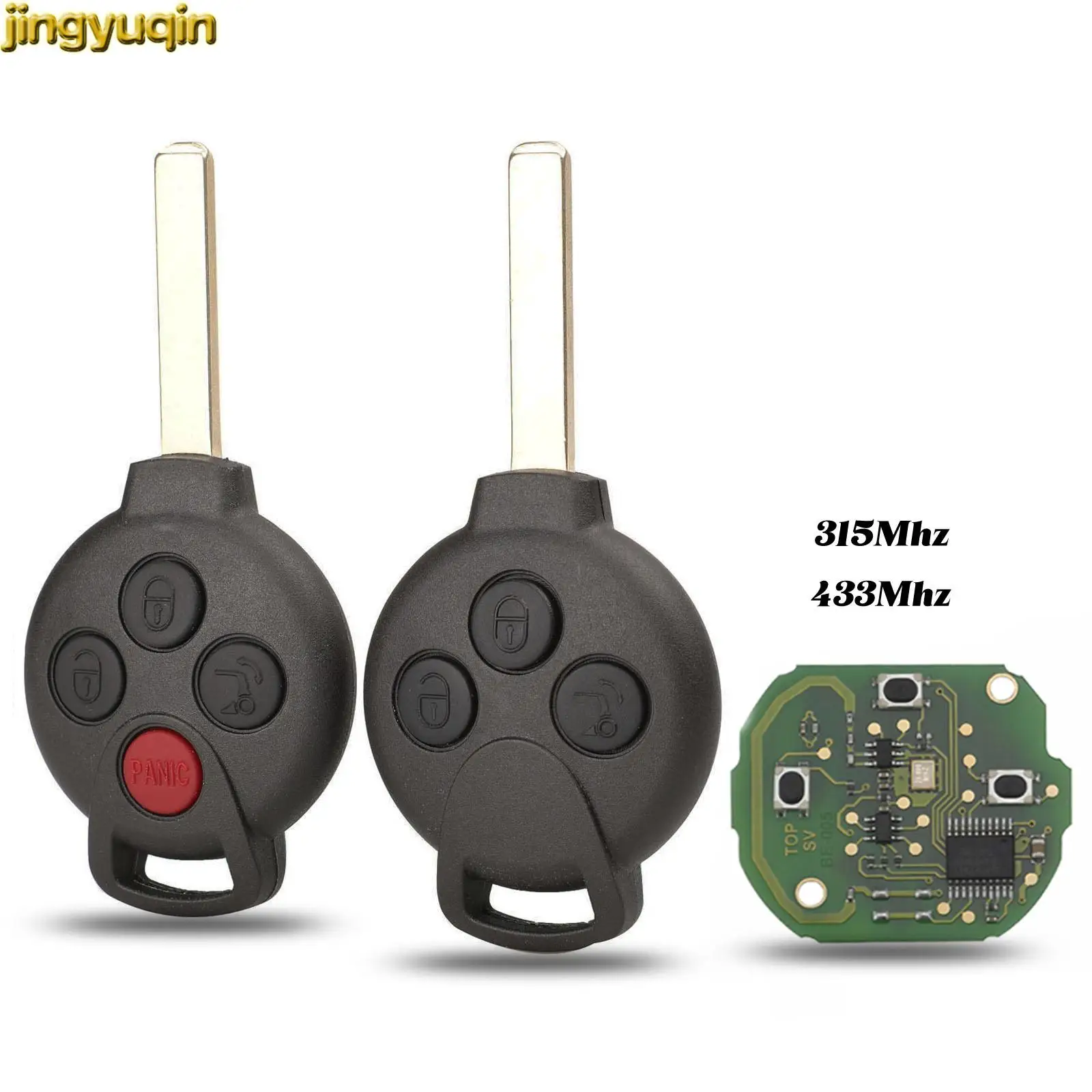 

Jingyuqin 10 шт. 315/433 МГц ID46 чип для Benz Smart Fortwo 451 2007 2008 2009 2010 2011 2012 2013 3/4 кнопка дистанционного управления