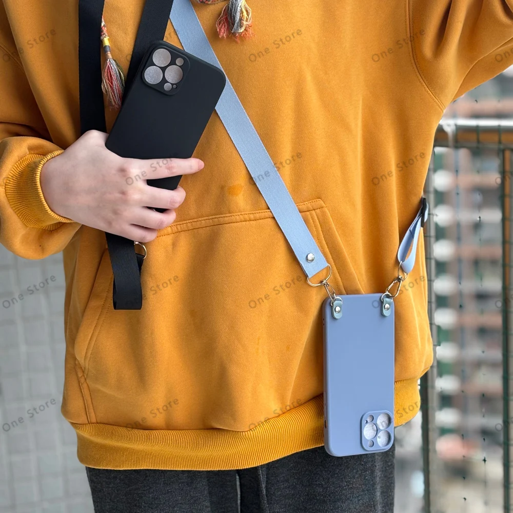 Versatile Crossbody Lanyard Necklace and Wrist Strap Phone Case with Cord Cover
