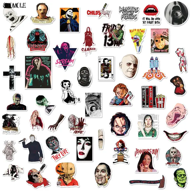 10/30/50PCS Mixed Horror Movie Image Thriller Character Stickers DIY Toys Car Guitar Luggage Suitcase Decals Graffiti Sticker F5 3