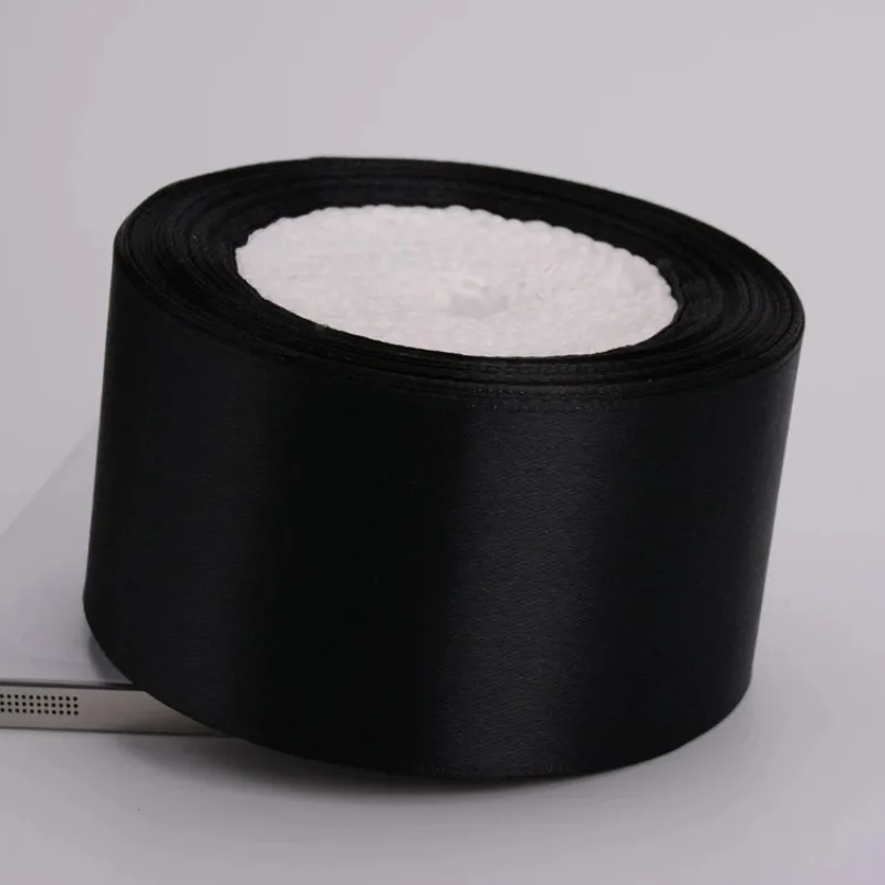 블랙 실크 얼룩 리본, 웨딩 파티, 크리스마스 리본, 꽃 선물 장식, DIY 바느질 원단, 6mm-75mm, 롤 당 22 m, 신제품
