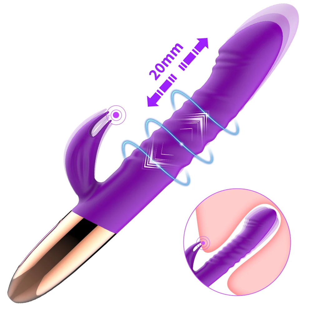 Speeds Dildo 10 Rabbit Vibrator For Women Telescopic Heating G Spot Vibrator Clitoris_voghion.com