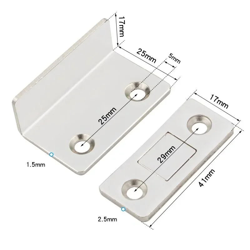 Thin Latch Cupboard L Type Door Closer Cabinet Catches Door Stopper Furniture Fittings Magnetic Kitchen Accessories magnetic cabinet catches door closer magnetic cabinet latches door catches cabinet door latch cabinet door stop door stops cabinet door buffer