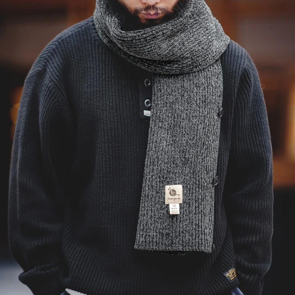 Bandana Neck Gaiter Maden Chenille Multifunctional Knitted Scarf Casual Grey Warm Waistcoat Men Autumn Winter Designer Scarves Brand Vest