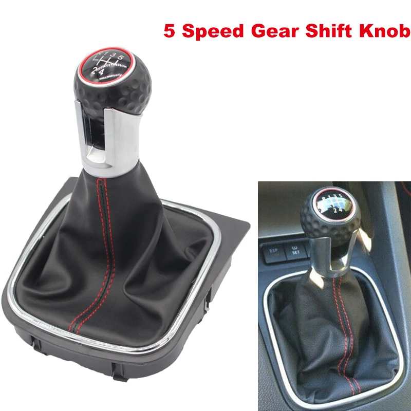 12mm-5-Speed-Car-Gear-Shift-Knob-Lever-Shifter-Gaiter-For-VW-Golf ...